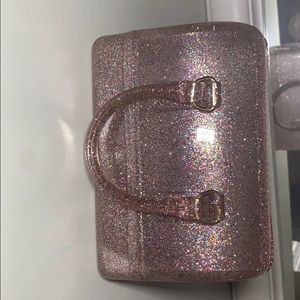 a blush purse with sparkles!